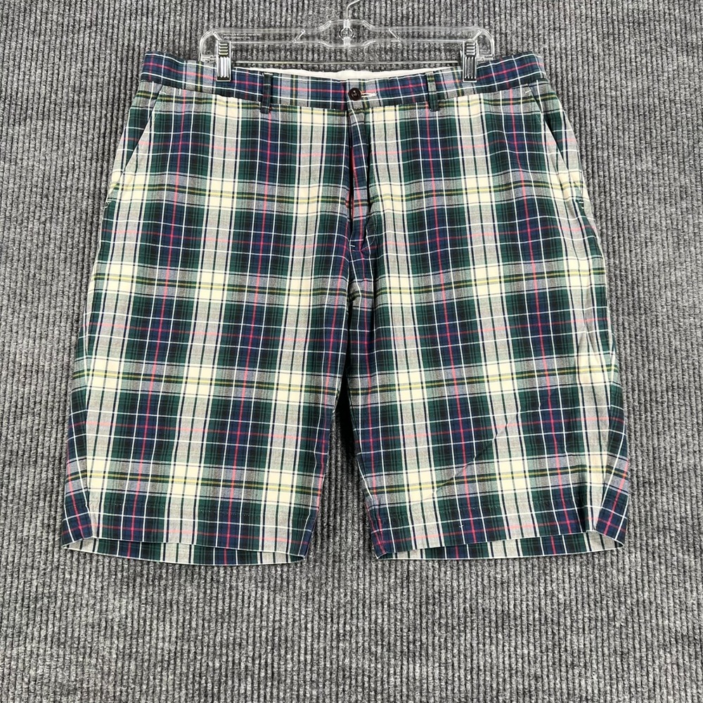 Polo Ralph Lauren Shorts Mens Size 38 Blue Plaid Chino Casual Comfort Golf